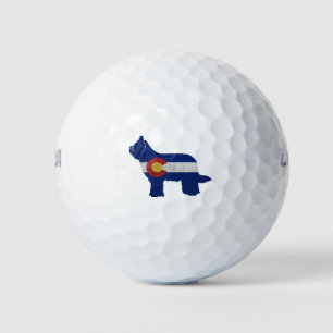 Briard Dog Breed Colorado Flag Silhouette Golf Balls