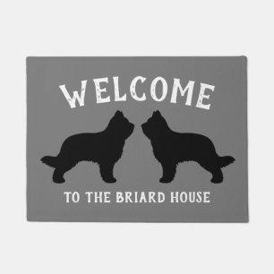Briard Dog Breed Silhouettes Custom Doormat