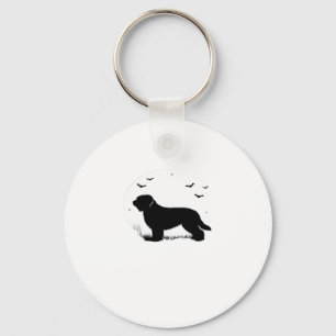 Briard Dog � Halloween Moon Silhouette Oversized T Keychain