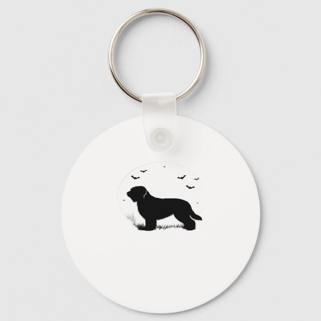 Briard Dog � Halloween Moon Silhouette Oversized T Keychain (Front)