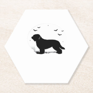 Briard Dog � Halloween Moon Silhouette Oversized T Paper Coaster