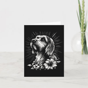 Briard Dog Lover Retro Style Tattoo Card