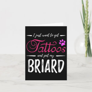 Briard Dog Lover Tattoo Funny Dog Mom Gift Idea Card