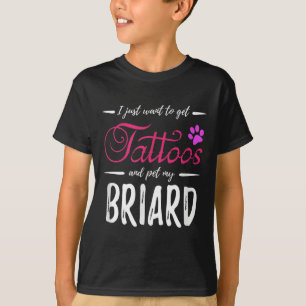 Briard Dog Lover Tattoo Funny Dog Mom Gift Idea  T-Shirt