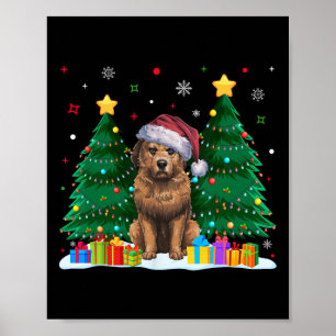 Briard Dog Lovers Santa Hat Ugly Christmas Sweater Poster