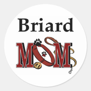 Briard Dog MOM Classic Round Sticker