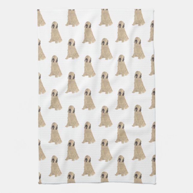 Briard Dog Pattern Kitchen Towel (Vertical)