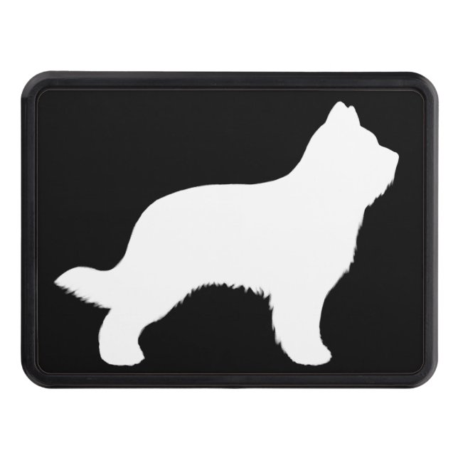 Briard Dog Silhouette Trailer Hitch Cover (Front)