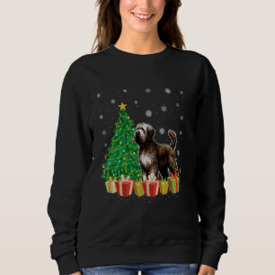 Briard Dog Xmas Tree Lighting Santa Hat Briard Dog Sweatshirt