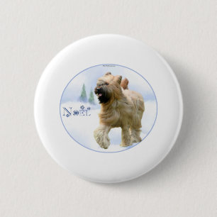 Briard Noel 2 Inch Round Button