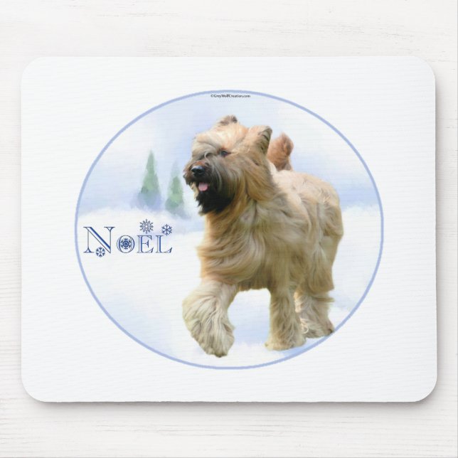 Briard Noel Mouse Pad (Front)