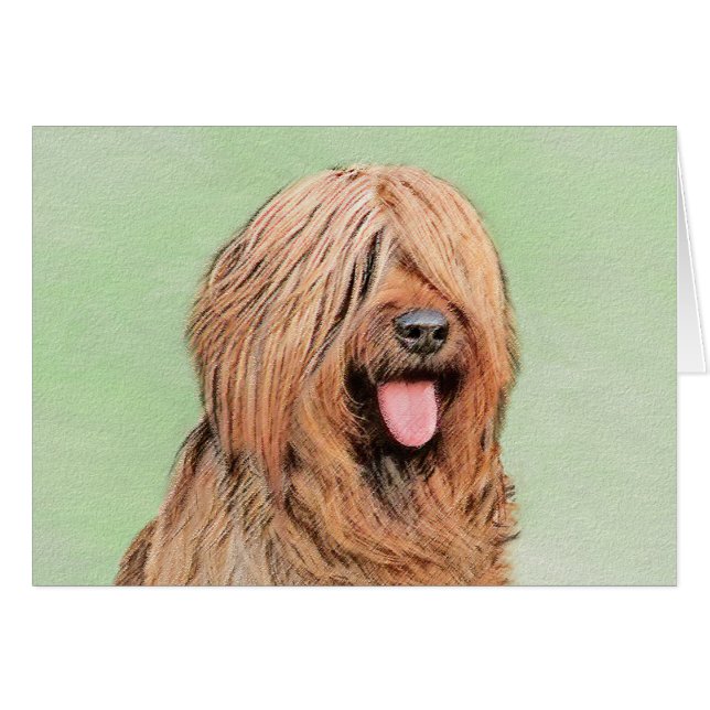 Briard Painting - Cute Original Dog Art (Front Horizontal)