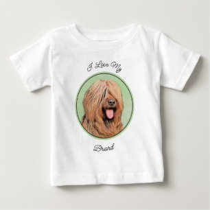 Briard Painting - Cute Original Dog Art Baby T-Shirt