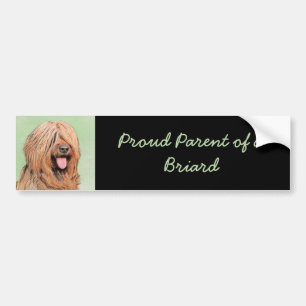 Briard Painting - Cute Original Dog Art Bumper Sticker