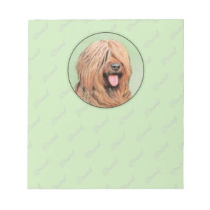 Briard Painting - Cute Original Dog Art Notepad