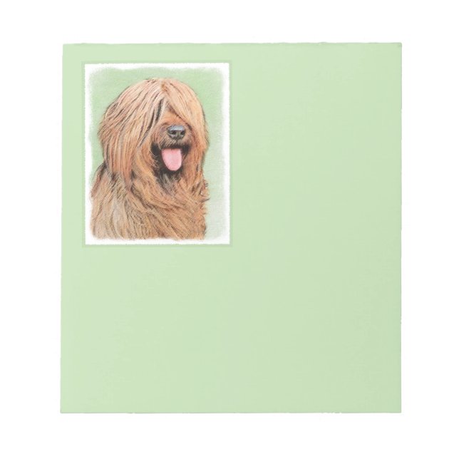 Briard Painting - Cute Original Dog Art Notepad (Front)