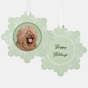 Briard Painting - Cute Original Dog Art Ornament Card