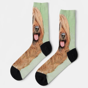 Briard Painting - Cute Original Dog Art Socks