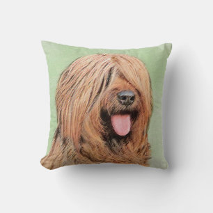 Briard Painting - Cute Original Dog Art Throw Pillow