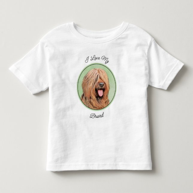 Briard Painting - Cute Original Dog Art Toddler T-shirt (Front)