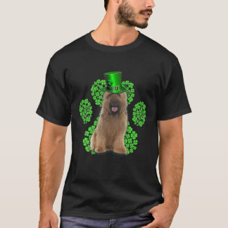 Briard Shamrock Paw Clovers St Patrick's Day T-Shirt