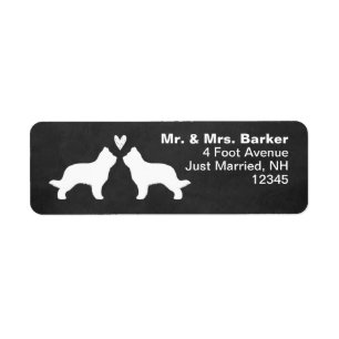 Briard Silhouettes with Heart