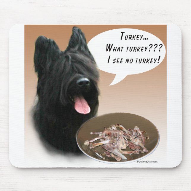 Briard Turkey Mouse Pad (Front)