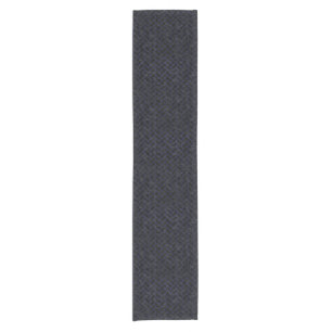 BRICK2 BLACK MARBLE & BLUE LEATHER SHORT TABLE RUNNER