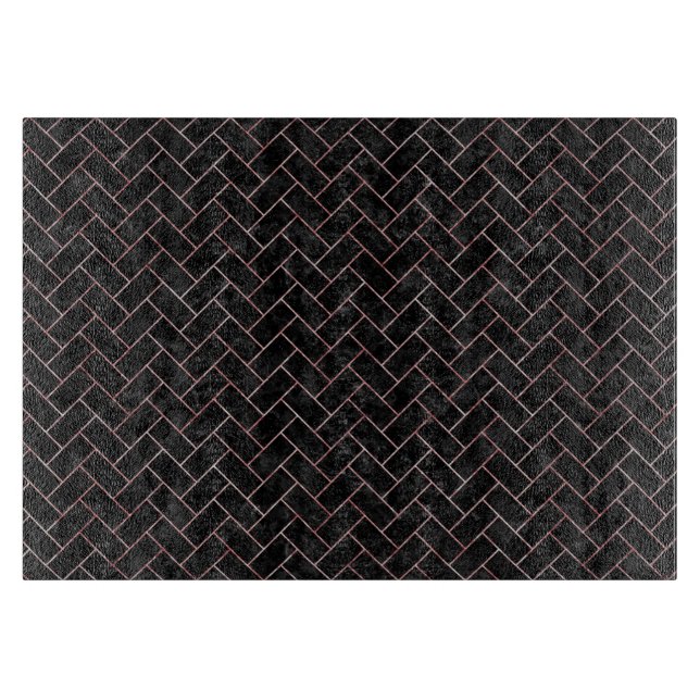 BRICK2 BLACK MARBLE & RED & WHITE MARBLE CUTTING BOARD (Front)