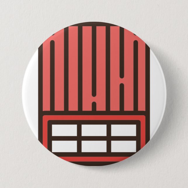 brick 3 inch round button (Front)