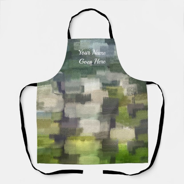 Brick Abstract Summer Green Apron (Front)