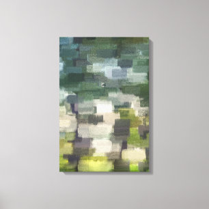 Brick Abstract Summer Green Canvas Print