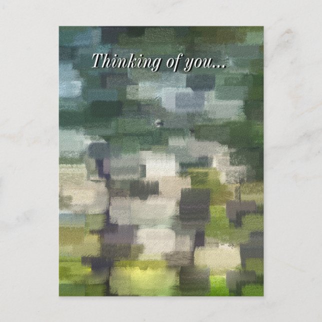 Brick Abstract Summer Green Thinking Of You Postcard (Front)