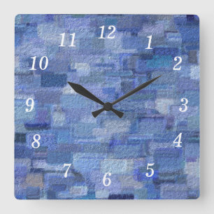 Brick Abstract Winter Blues Wall Clock