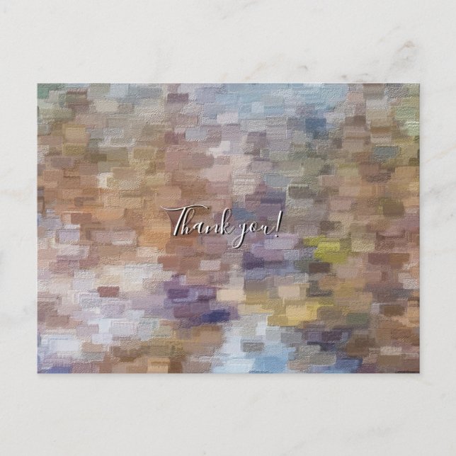 Brick Abstract Winter Fall Thank You Postcard (Front)