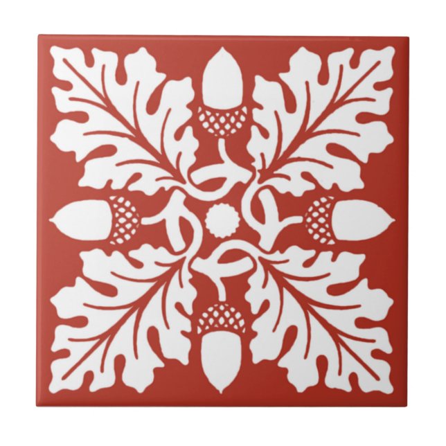Brick Acorn and Leaf Tile Design (Front)