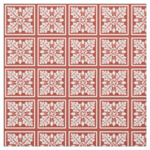 Brick Acorn and Leaf Tile Design Fabric