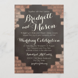 Brick and Slate Graffiti Wedding Invitation