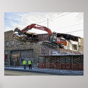 BRICK BACKHOE DEMOLITION POSTER
