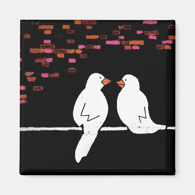 brick bird wall : graffiti wall magnet (Front)