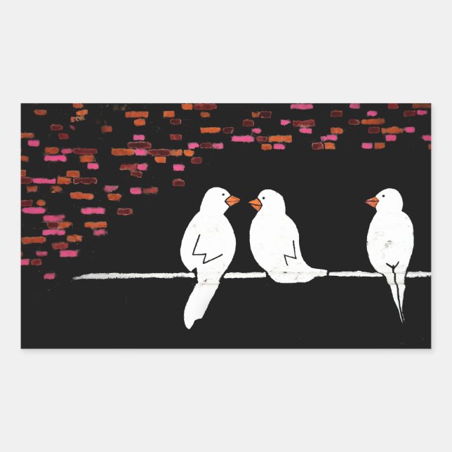 brick bird wall : graffiti wall sticker (Front)