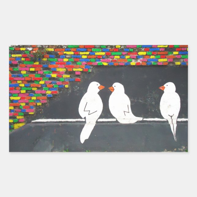 brick bird wall : graffiti wall sticker (Front)