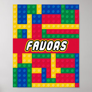 Brick Builder  Birthday Party FAVOR SIGN