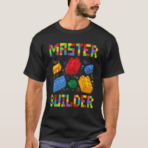 Brick Builder Blocks Building Master Boys Girls T-Shirt