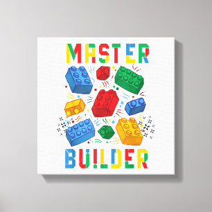 Brick Builder Funny Blocks Building Master Builder Canvas Print