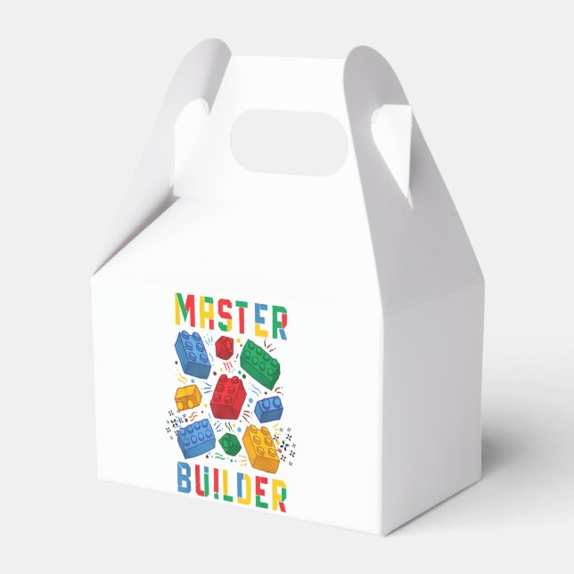 Brick Builder Funny Blocks Building Master Builder Favor Box (Front Side)