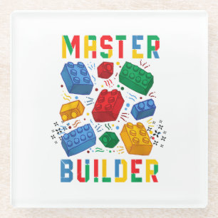 Brick Builder Funny Blocks Building Master Builder Glass Coaster