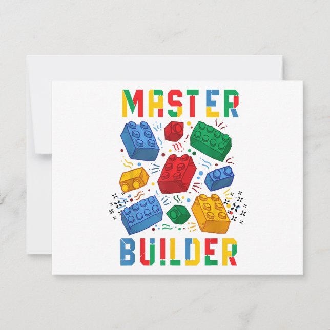 Brick Builder Funny Blocks Building Master Builder Holiday Card (Front)