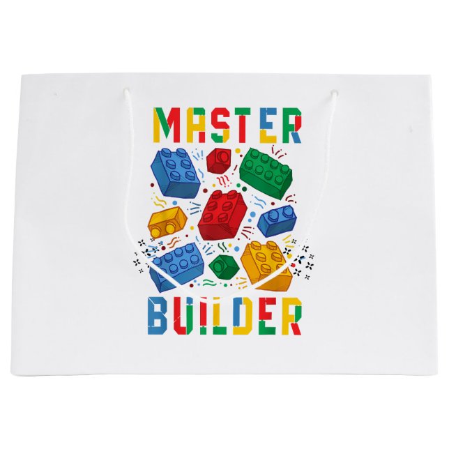 Brick Builder Funny Blocks Building Master Builder Large Gift Bag (Front)