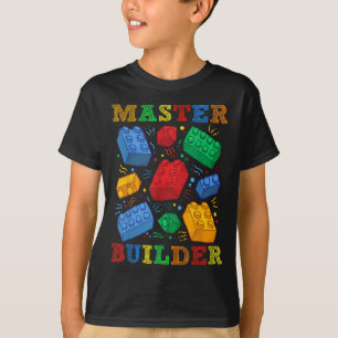 Brick Builder Funny Blocks Master Builder Gift For T-Shirt